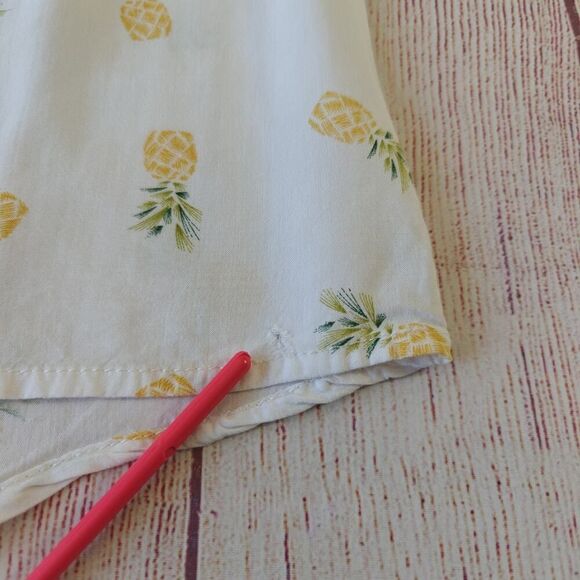 Love Notes crop pineapple tie front button front shirt sz S - Picture 8 of 8